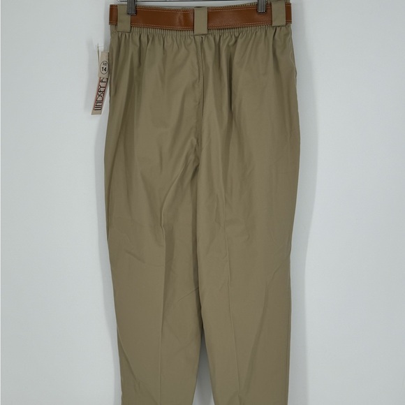 Vintage NWT Lindsey Blake Women’s Tan Pants Pleated Front Elastic Waist Sz 14 B3 - Picture 2 of 4